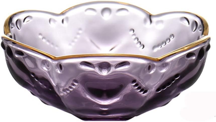 Tableware Supplies Gold Inlay Glass Bowl Dessert Ice Cream Flavouring Decor(D)