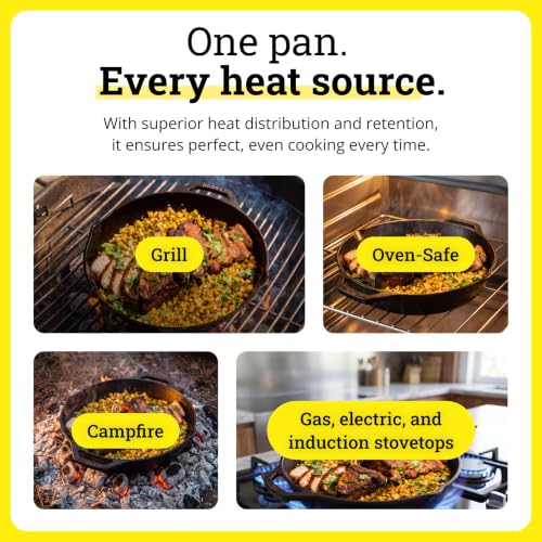 Image of Lodge L10SKL Cast Iron Dual Handle Pan, 12 inch, Black