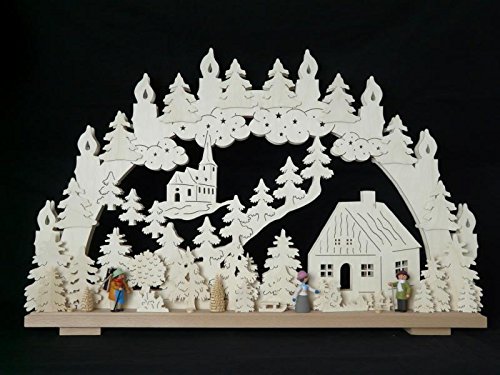 Voûte lumineuse bois décoration fenêtre Montagnes Métallifères 70cm