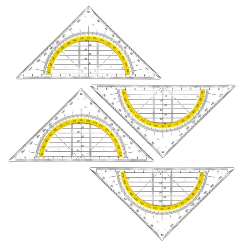 Geodreieck Grundschule 4 Stück Transparentes Geometriedreieck...