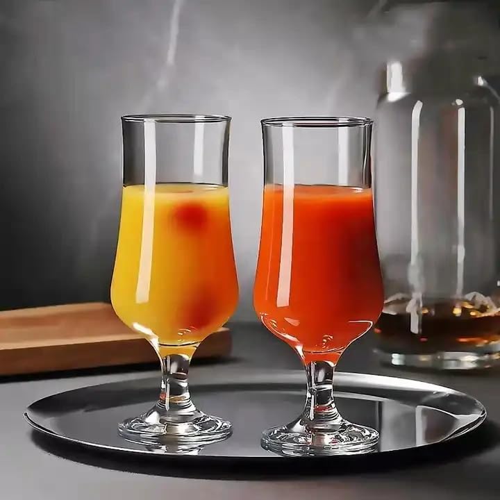 HUNGYAN Hurricane Glass Water Juice Cocktails Alcohoic Drinks Pina Coladas, Daiquiris, Smoothies Brandy Liquor Mixed Drinks Wine Mojito Glass (Pack of 2) 4