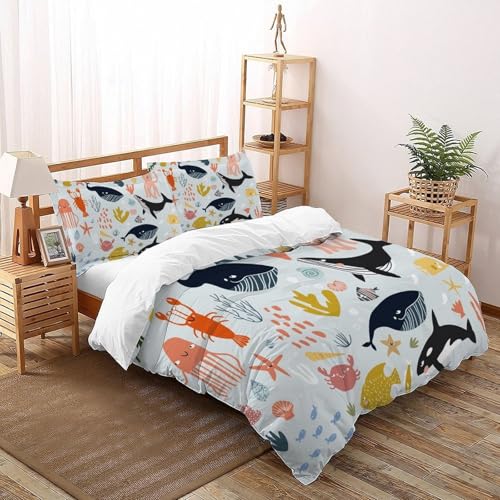 Parure de couette microfibre hypoallergénique thème animal lit 2 personnes