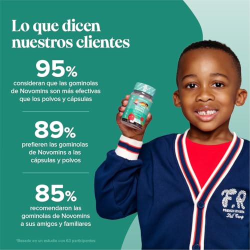 Miniatura 8 de Gominolas De Calcio Con Vitamina D3 Y K2 Para Niños 160 Mg De Calcio, 400 Ui De Vitamina D3 Y 30 G De Vitamina K2 Por Ración Para Huesos Y Dientes Fuertes Sin Gluten 30 Gominolas Novomins