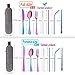 Portable Utensils Silverware Flatware set 8-Piece Cutlery set including Knife Fork Spoon Chopsticks Straws Portable bag for Travel Work Camping Picnic Stainless steel Utensil set (Rainbow Full)