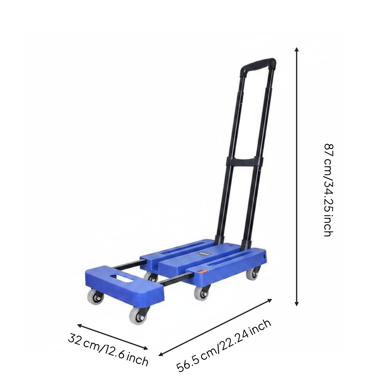 Klappbarer Transportwagen Sackkarre Plattformwagen Trolley Wagen Bis 200 Kg Belastbar aus Eisen mit Drehbaren, Style to 11