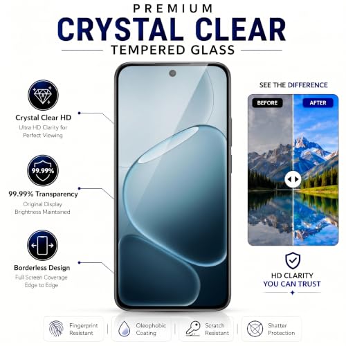 Image of ArmourPro 3D Borderless Tempered Glass for Oppo F31 Pro and Oppo F31, HD Clear Curved Edge to Edge Screen Protector, 9H Hardness, Oleophobic Coating, Case Friendly | Pack of 1