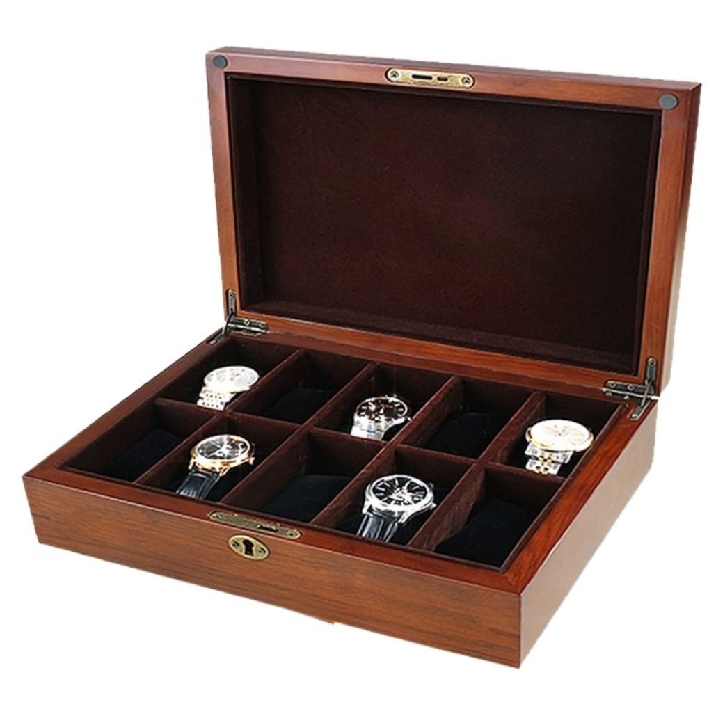 ANVLOJRIH KYUSAR Watch Box Watch Organizer Watch Storage Watch Box Display Storage Case Wooden Watch Jewellery Storage Box Organiser Box Watch Case Watch Holder