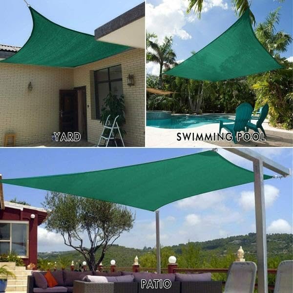 Essoti Multi Purpose Shade net/Agro/Green /75% Sun Block net with niwar Stitched- High Density 125 GSM (10 X12 FT) 2