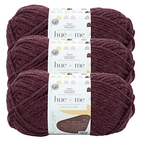 Image of Lion Brand Yarn, Hue + Me Chunky Yarn for Crocheting, Knitting, and Crafts, Crush, 3 Pack