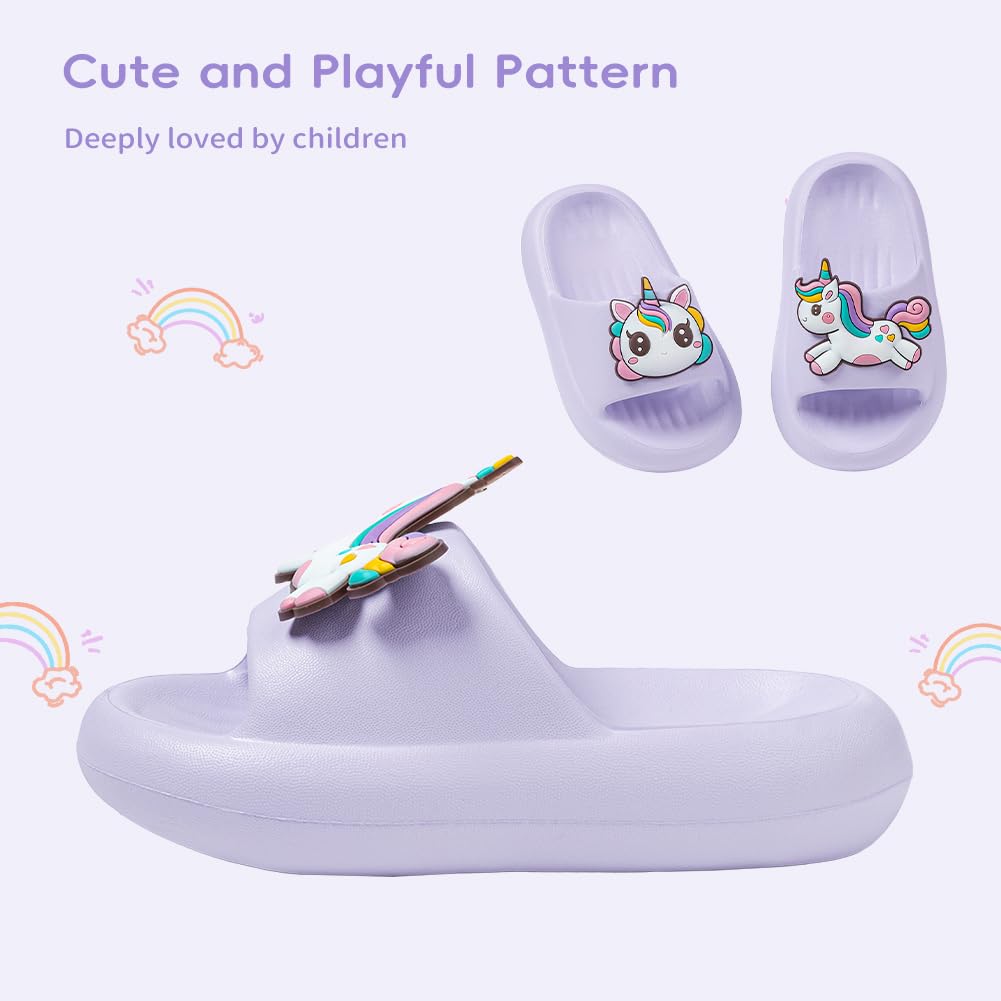 Claquette Enfant Pantoufles Bain Fille Garcon Arc/Dinosaure Tongs Enfant Antidérapant Chaussures pour Piscine et Plage