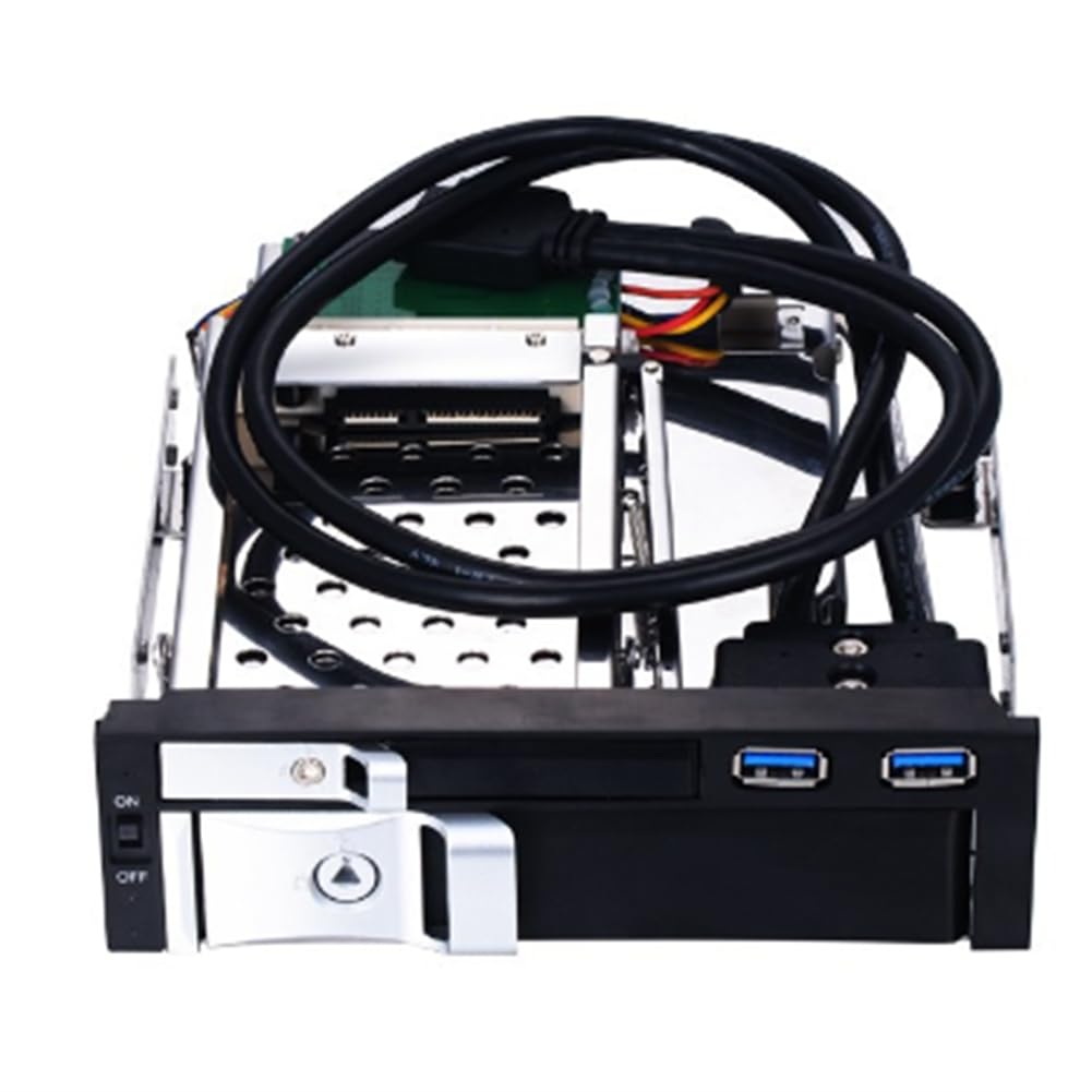 13.3 cm wewnętrzna obudowa dysku twardego z dwoma gniazdami 2,5 + 3,5-calowa obudowa HDD/SSD, konstrukcja bez użycia narzędzi z 2 zamkami bezpieczeństwa