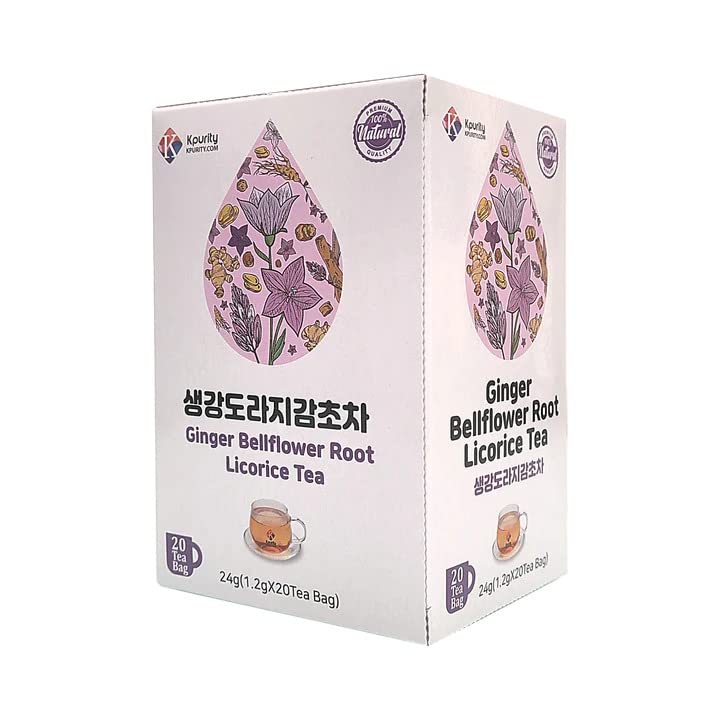 Miniatura 2 de Té orgánico de regaliz de raíz de campanilla de jengibre, 0.04 oz x 20 bolsitas de té, ingredientes naturales, apoyo a base de hierbas, digestión