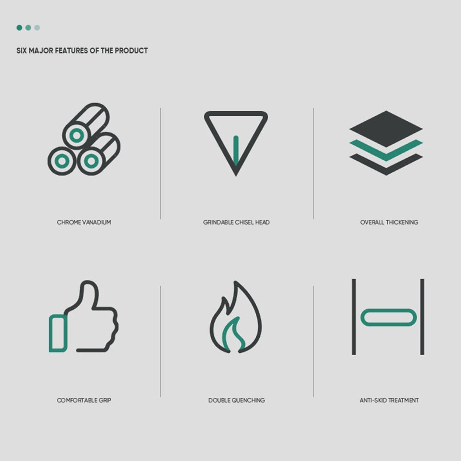 Masonry Chisel, Industrial Flat Chisel Wear Resistant Portable Chrome Steel Simple Operation 8 Inch High Efficiency for Decoration