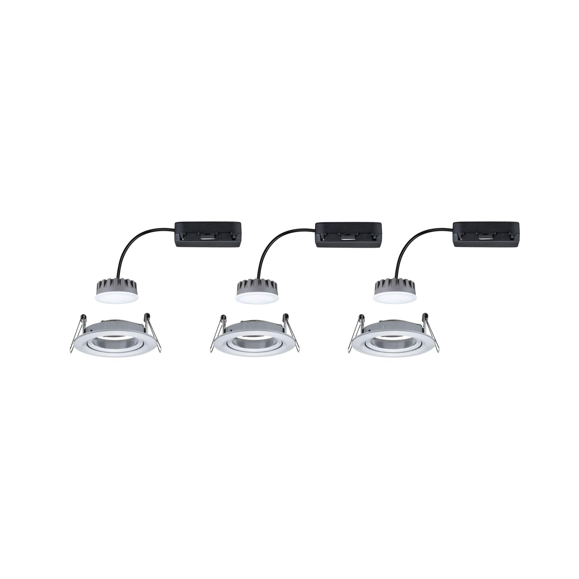 Paulmann 93679 Nova Plus LED lámpara empotrada incl. Coin luz individual orientable angular 84x84mm 50° 6W 230V regulable 2700K aluminio foco empotrado lámpara empotrada