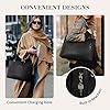 ECOSUSI Sac Cabas Épaule Femme en Cuir PU avec Sangle Réglable Tote Bag Sac PC Portable 15,6 Pouces Porte Document pour Travail Sac de Cours, Noir #4