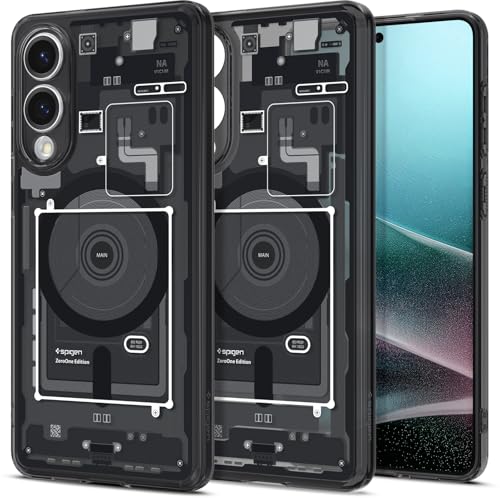 Image of Spigen Ultra Hybrid MagFit | Samsung Galaxy S25 Edge Case [MagSafe] [Semi Transparent] Galaxy S25 Edge Back Cover | TPU+PC - Zero One Black