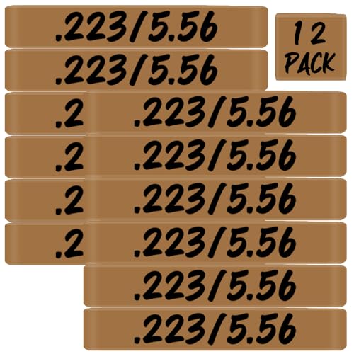 12 Pack Magsaddle .223/5.56 Magazine Marking Bands .223Cal 5.56mm Ammo Caliber Label Bands Identification Marker Holster Accessories (FDE - Black)