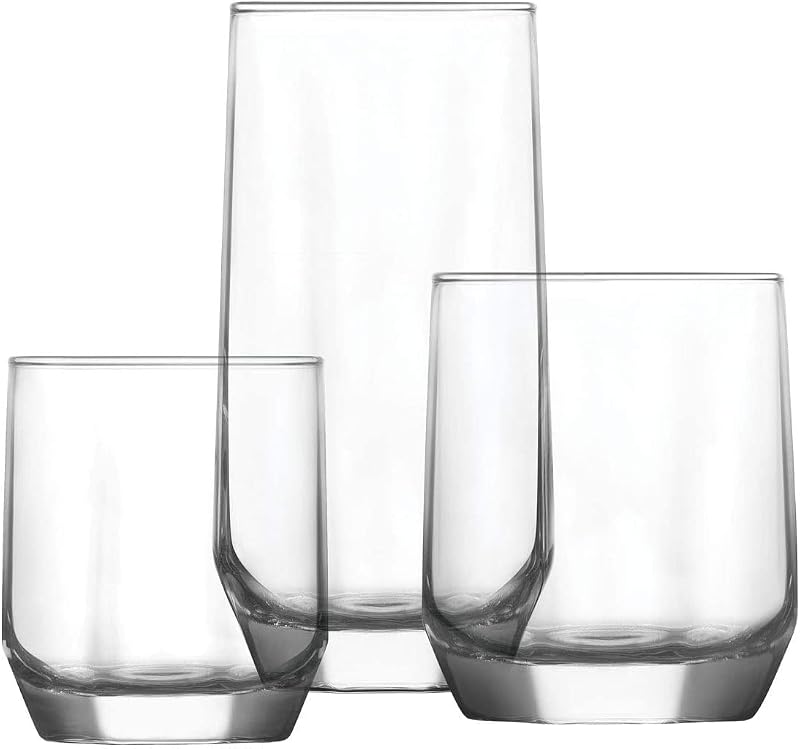 La-V 18 részes pohár készlet, 3 méretben - vízpohár szett 13oz, 11oz, 7oz