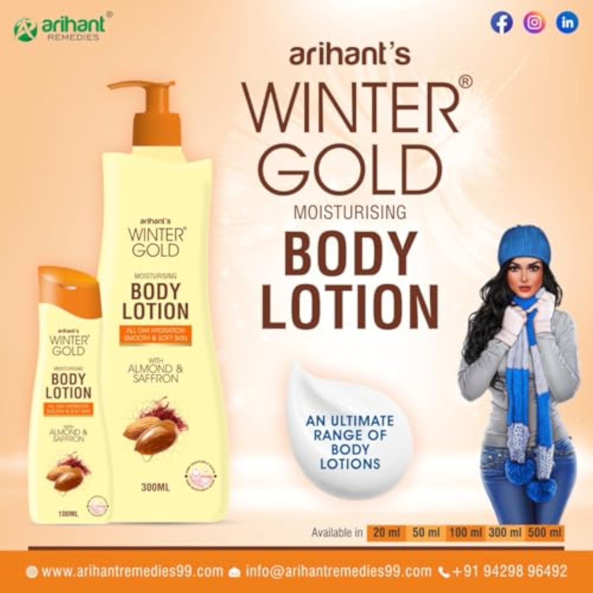 Arihant's Aloe Vera & Vitamin E Body Lotion Pack of 3, 500ml