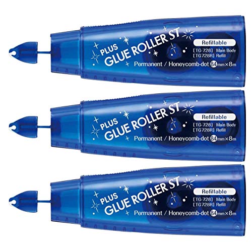 Plus Japan u0096 Lote de 3 recambios de roller de ColleST 8,4 mm x 8 permanente