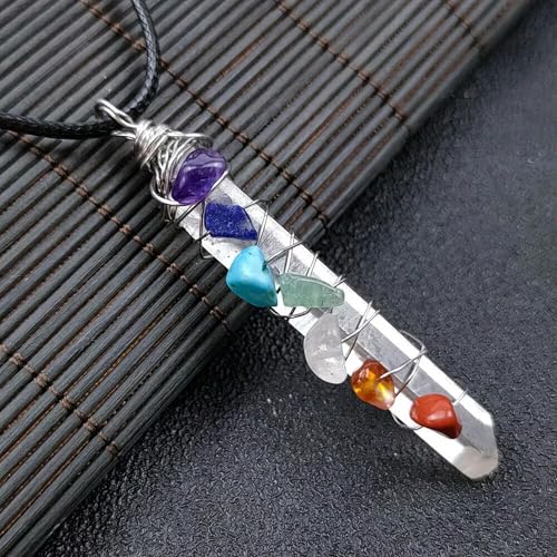 Collier sept stones en quartz naturel pour surmonter le stress et retrouver l'harmonie