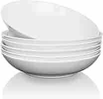 Set Di 4 Piatti Piani In Porcellana - Ciotole Grandi Per Pasta Da 1600ml, Ø25cm, Bianche, Microonde E Lavastoviglie - Foto 10