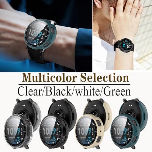 Image of [4-Pack] Screen Protector Case with Tempered Glass Compitible with Amazfit Active Max Smart Watch, Hard PC Case Screen Protector Cover Bumper Accessories for Women Men