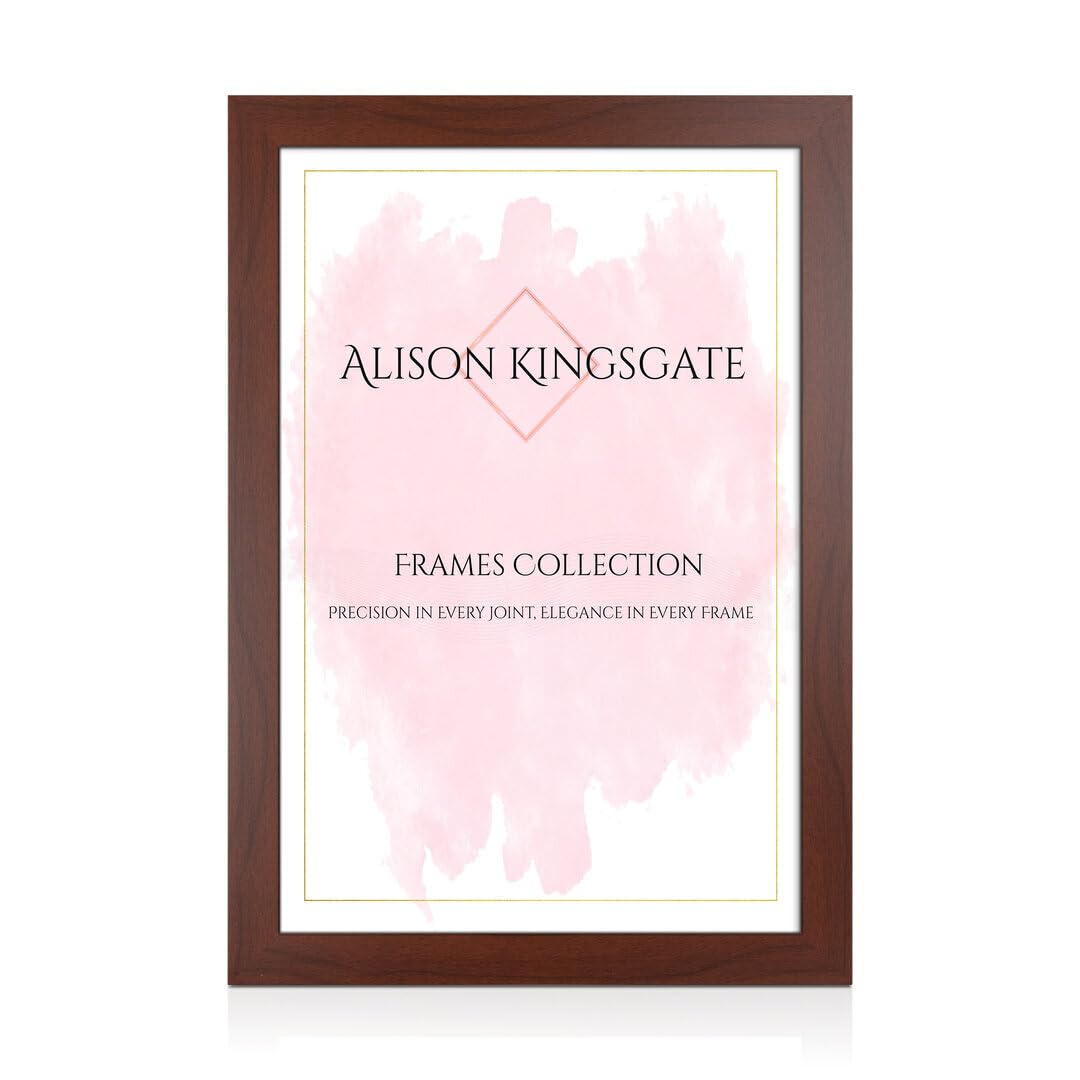Alison Kingsgate Modern A1 Rose Wood Picture Frames- Engineered Wood Photo Frame with Shatterproof Perspex Front- Ideal for Posters, Certificates & Artwork- Wall Mount or Tabletop Display — image 1