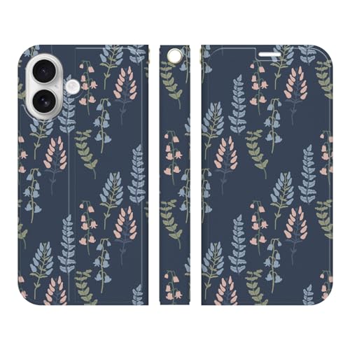 Ruuu ベルトなし iPhone 17 対応 手帳型 スマートフォン スマホ ケース カバー 葉模様 植物 ナチュラルデザイン リーフ柄 すずらん 北欧テイスト 北欧柄 模様 花柄 花 葉っぱ はながら 秋 冬 大人可愛い かわいい おしゃれ 可愛い レディース 女子 マグネット付き 財布型 携帯カバー アイフォン17 ベルト無し 帯なし 帯無し スタンド付き 折りたたみ カードポケット