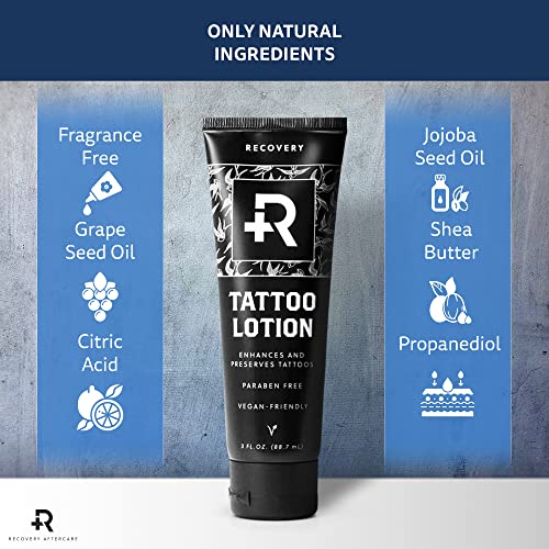 Recovery Aftercare Tattoo Lotion - Aftercare Enriched Moisturizing Application For Healthy Skin - 3 Ounces #TOP2