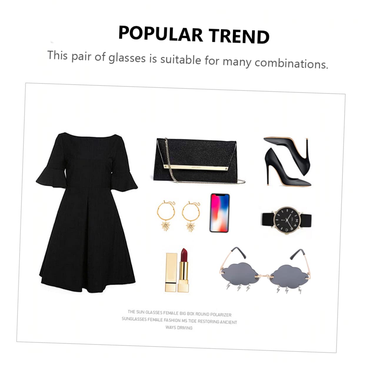 BESPORTBLE 1 Pair Rimless Cloud Shaped Sunglasses for Parties Stylish Eyewear for Summer Winter Lightweight Design for Faces for Unique Outfits