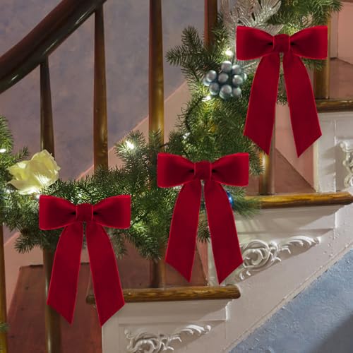 Image of Tsorode 10 Yards Black Velvet Ribbon 1 Inch for Christmas Tree,Velvet Christmas Ribbon for Gift Wrapping Crafts Bow Wreath Holiday Decorations (Red, 1 1 /2 inch-10 Yard)