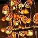 Produktbild Halloween Deko, OBOVO 3M 9.9ft 20 LED Orange Kürbis Lichterkette Batteriebetrieben Beleuchtung für Allerheiligen, Halloween Party Hause Garten