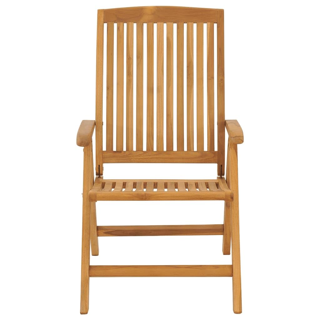 vidaXL Sedie da Giardino Reclinabili con Cuscini 2 pz in Legno di Teak, Sedia da Giardino, Sedia da Esterno, Salotto da Esterno, Salotto da Giardino