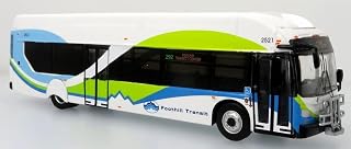 New Flyer Xcelsior XN40 Diecast Transit Bus Aerodynamic Foothill Transit, Los Angeles, California 1:87-HO Scale New in The Box