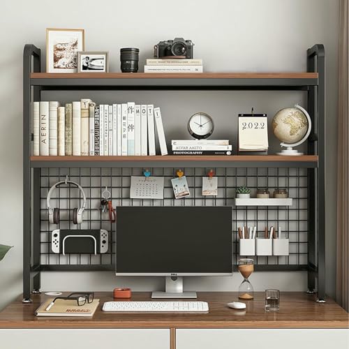 BTZHY Biblioteca Estantería organizadora de Escritorio para computadora de 2 o 3 Niveles para Dormitorio, estantería para Escritorio, estantería Multiusos para Oficina en casa.