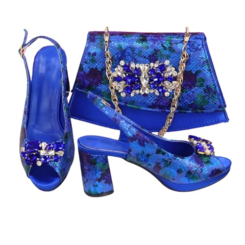 Womens 2025 Peep Toe Wedding Shoes Set Large Size Rhinestone Pumps and Big Evening Bag Party Satin Clutch Purse