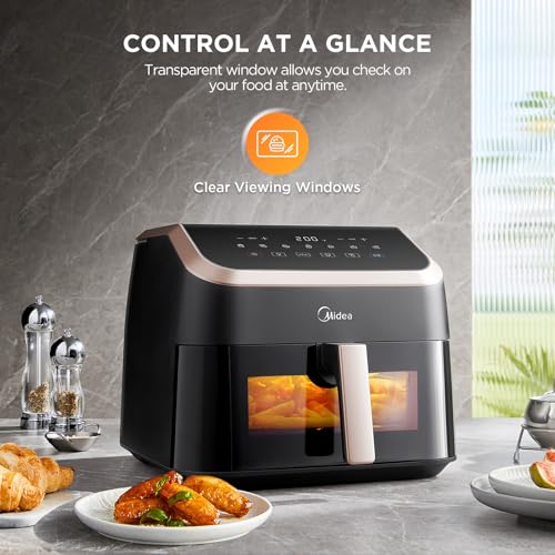 Image of Midea 8L Multifunction 8-in-1 Air Fryer, Frying, Roasting, Baking, Reheating and Dehydration