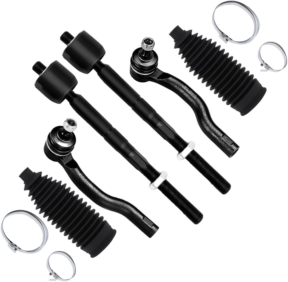 SCITOO 6pcs Front Suspension Kit Inner Outer Tie Rod Ends w/Steering Boots fit for 2004-2010 for Toyota for Sienna