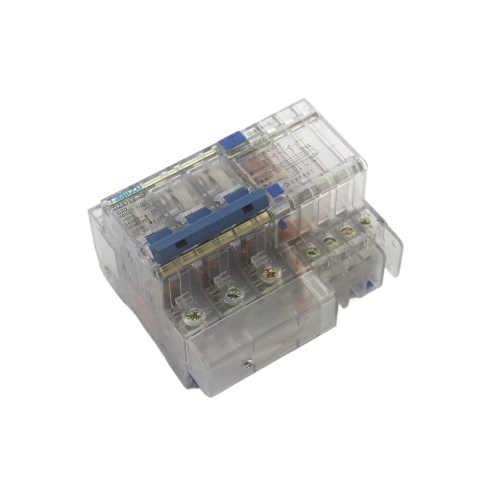 YFHGULBTK DZ47LE 3P+N 63A 400V~ 50HZ/60HZ Residual Current Circuit Breaker with Over and Leakage Protection