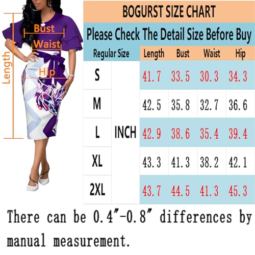 BOGURST Women Wave Short Sleeve Pencil Dress Fashion A-Line Bodycon Church Dresses3