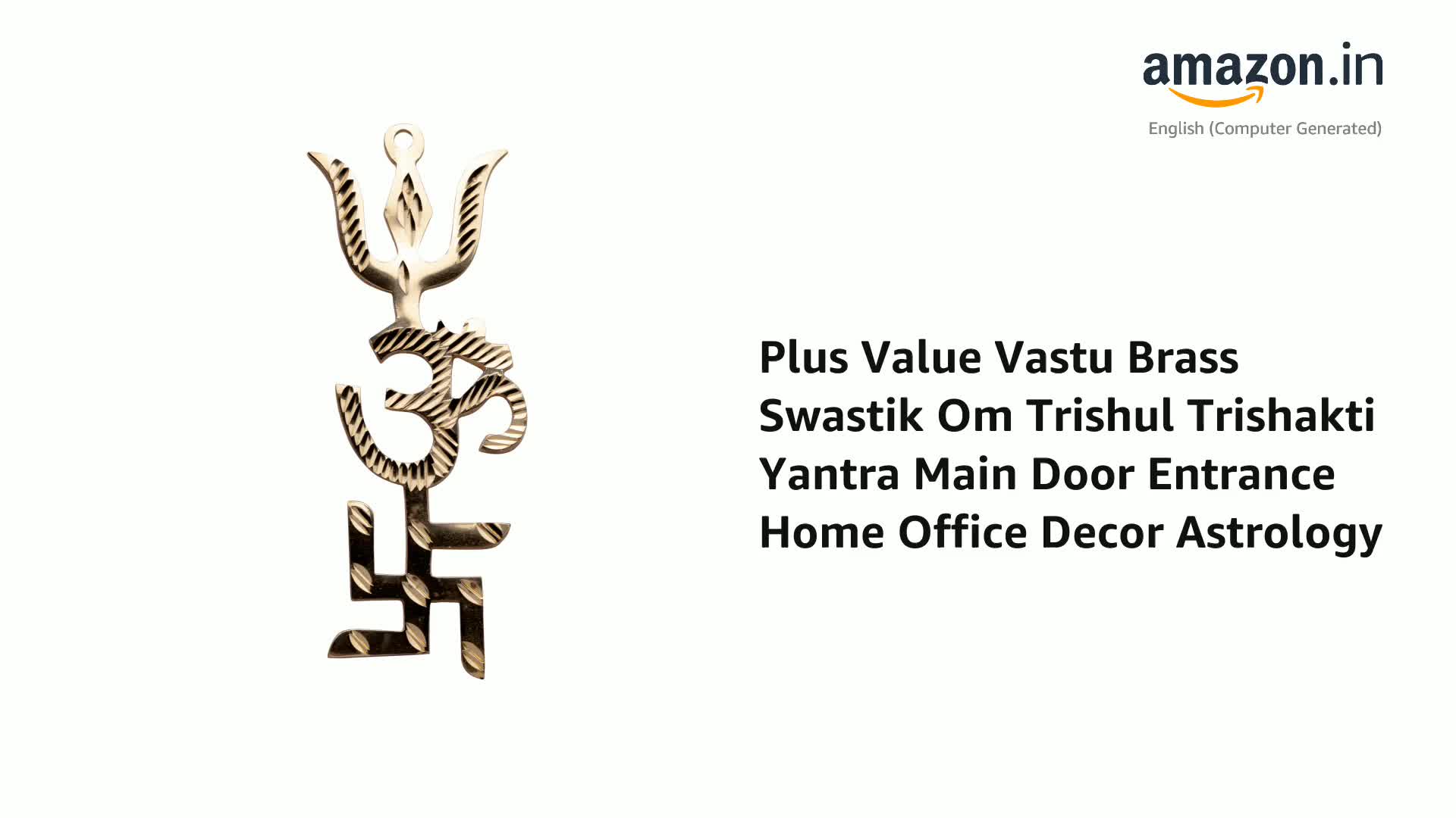 Trishakti Yantra Trishul OM Swastik Golden Wall Door Home Décor Good