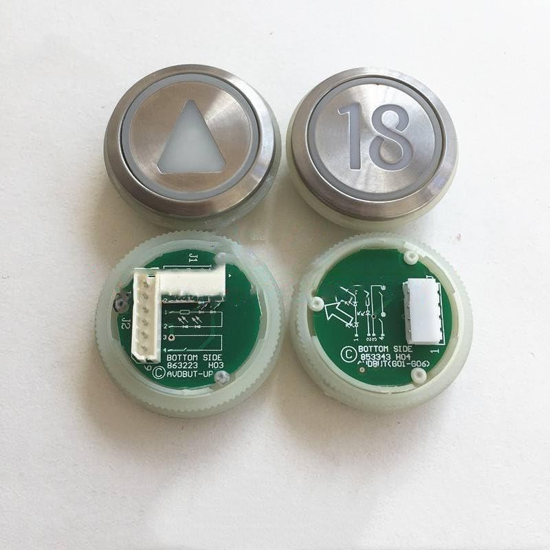 10PCS KDS50 KDS300 A4J16467 KM853343H04 Elevator Button W/WO Braille Red/White Light 32mm