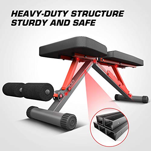 pelpo Weight Bench for Full Body Workout, Adjustable Bench Press for Home Gym Strength Training, Incline Decline Multi-Purpose Bench with Fast Folding, Gray Frame