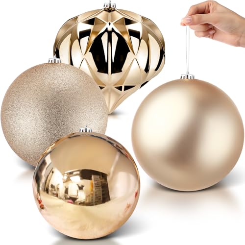 Zubebe 4 Pcs 8'' (200 Mm) Extra Large Christmas Ball Ornaments 4 ...