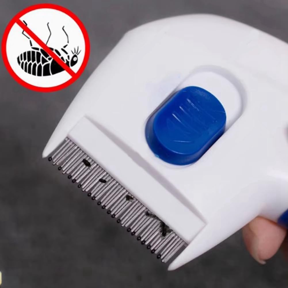 Peigne électrique anti-puces pour animal domestique - Anti-puces et tiques - Tue les puces - Fournitures pour animaux domestiques - Pour enlever les pellicules/taches de poils