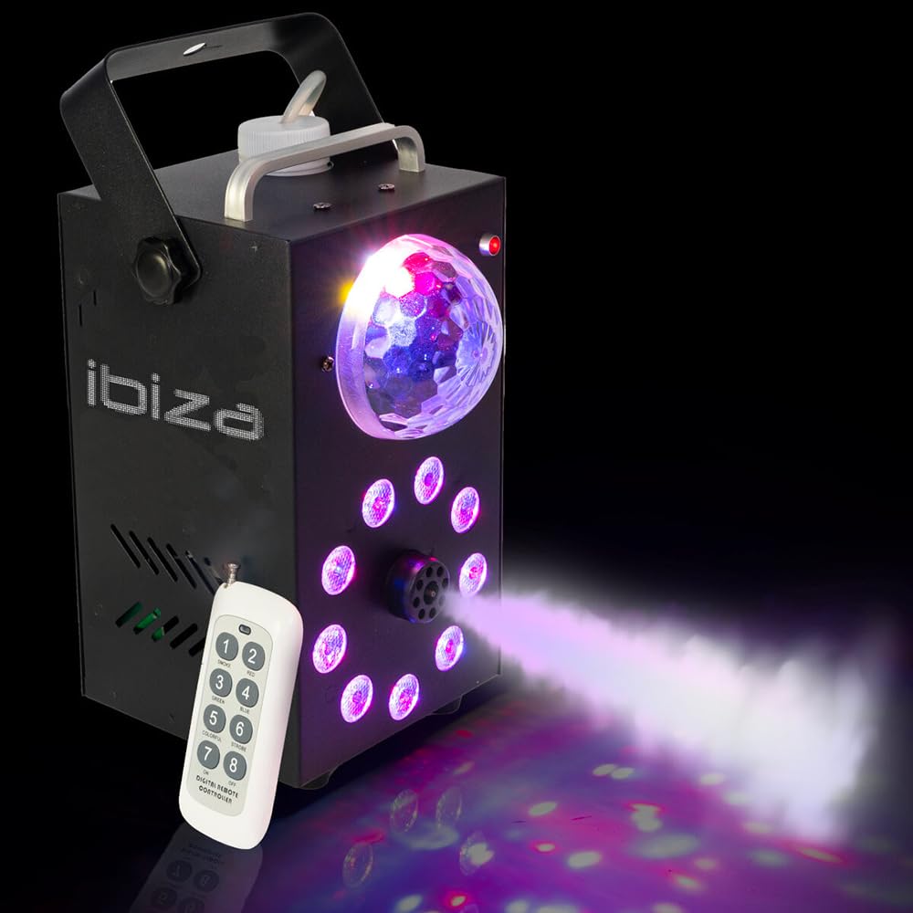 Machine à fumée 700W Effet Astro & 9 LED - Puissance 700 Watt, Très bon Débit - Temps de chauffe rapide - Réservoir 15cm - Facile à transporter, idéale pour DJ (1 MACHINE)