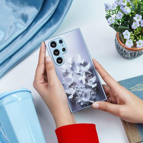 Image of Peeperly Back Cover Case for Samsung Galaxy S23 Ultra Scratch Resistant Anti-Slip TPU Shockproof Protective Durable Serene Peace Dove Design Case for Girls & Women