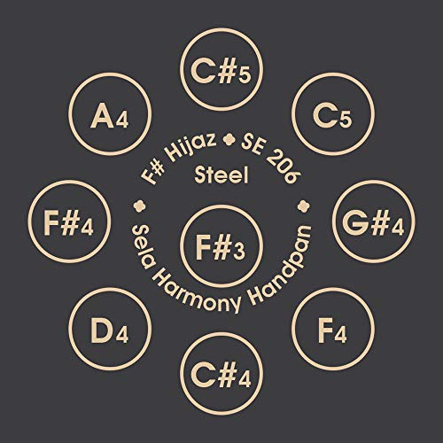 Sela Harmony Handpan de 9 notas - F# Romanian Hijaz - D4 Acero miniatura 7
