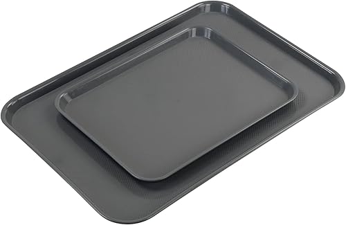 Miniatura 3 de Begale Paquete de 4 bandejas grandes de plástico multiusos, bandejas grises para botas, 25.39 x 17.63 pulgadas